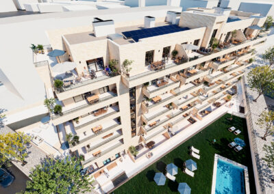 Bajo de tres dormitorios con bodega, garaje privado, terrazas y solárium